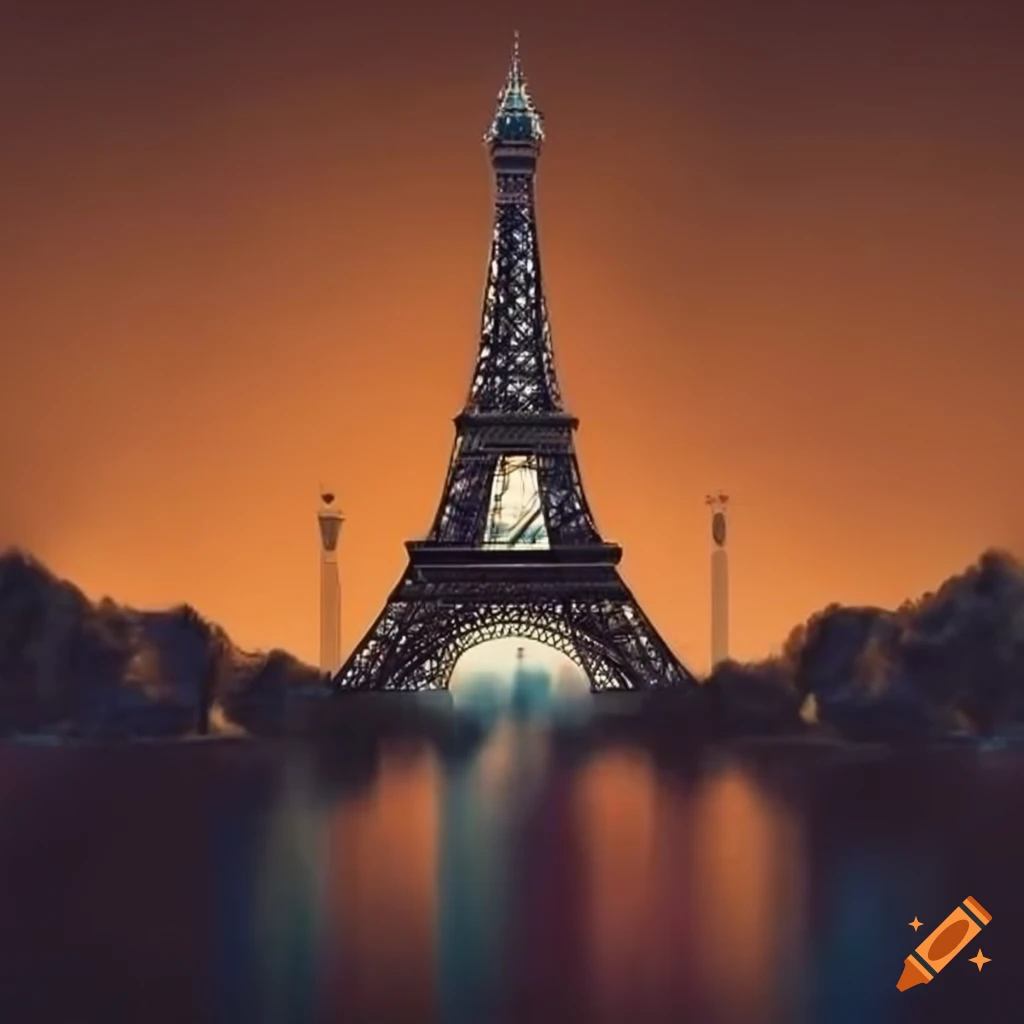 Iconic View Of The Eiffel Tower On Craiyon
