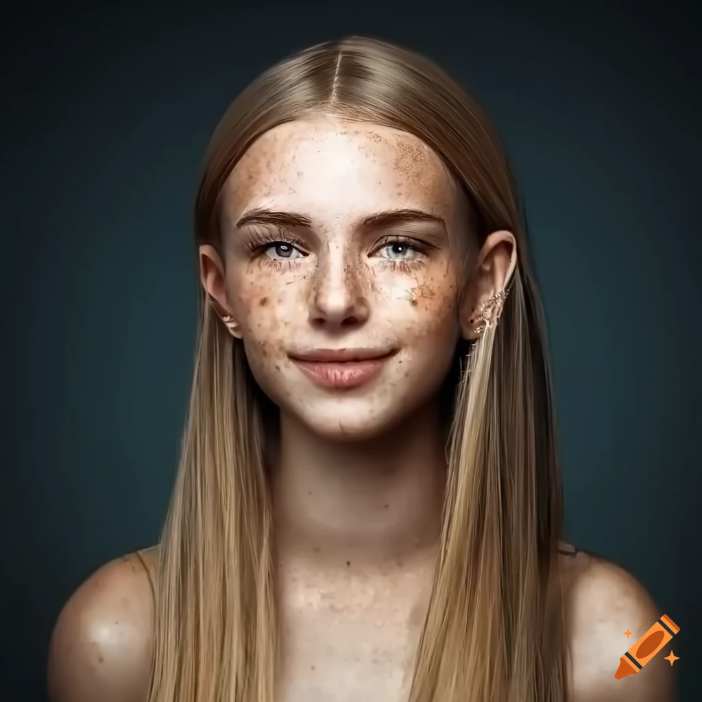 Portrait of a beautiful young woman with a shy smile and delicate ...