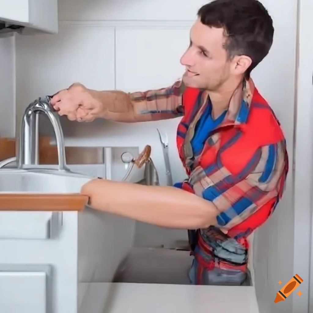 plumber fixing a kitchen sink