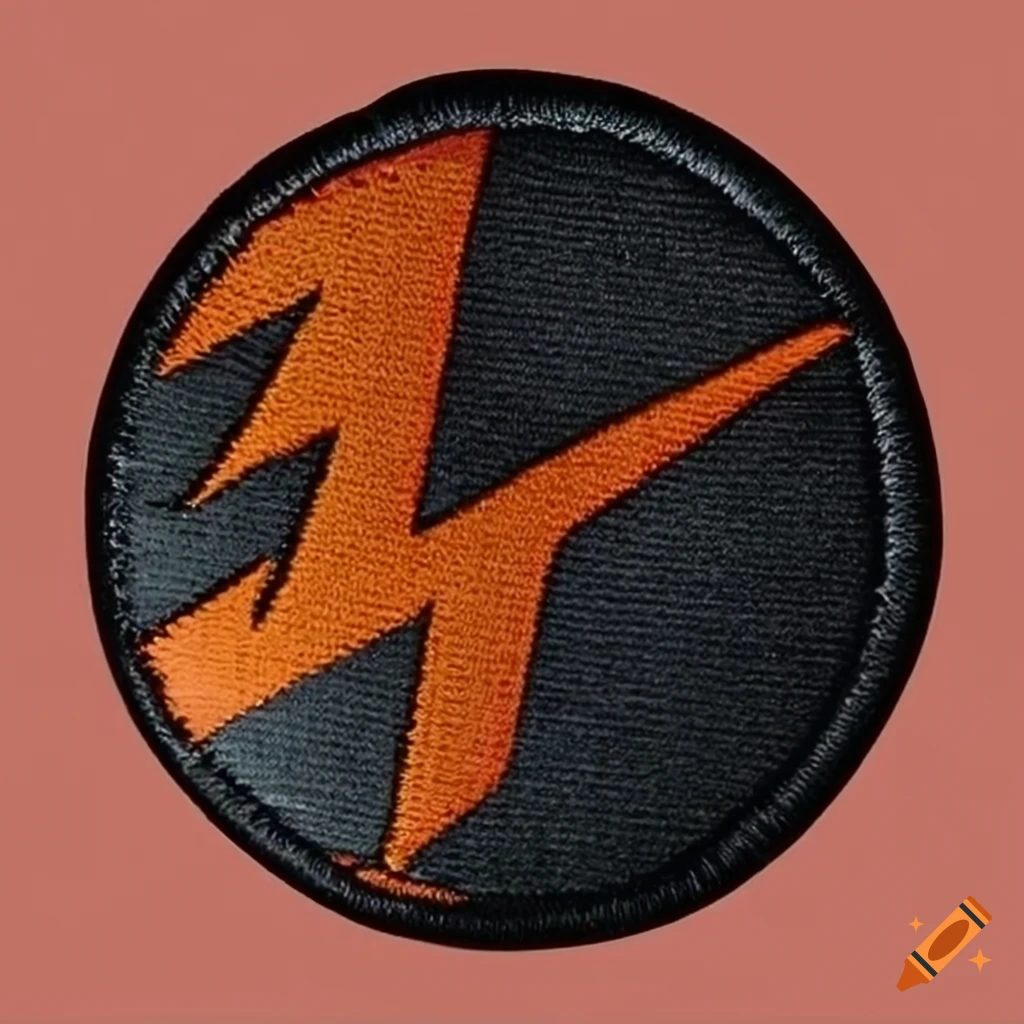 abstract art with black patch and orange flash