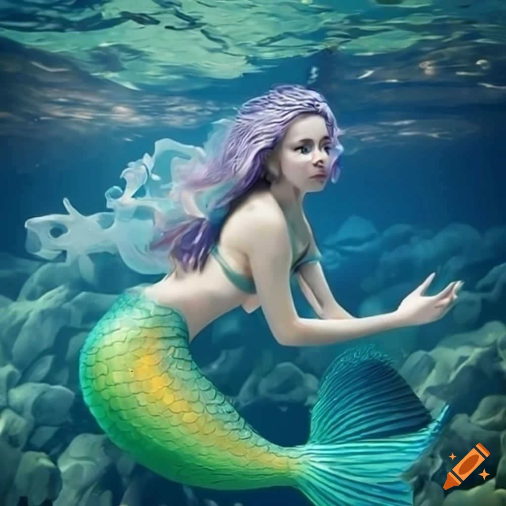 illustration of a mermaid in an underwater kingdom
