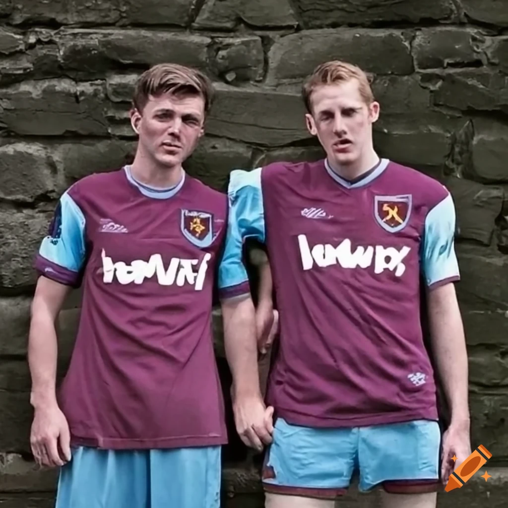 two men wearing West Ham shirts in Prague