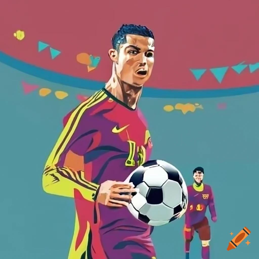 Soccer Players Ronaldo And Messi On Craiyon