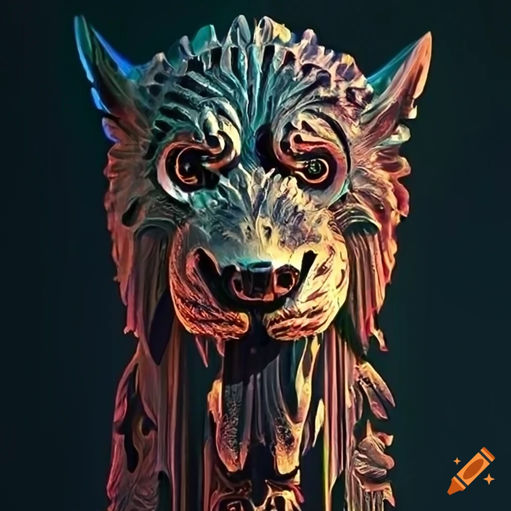 stunning prismatic glass art with moth werewolf motif