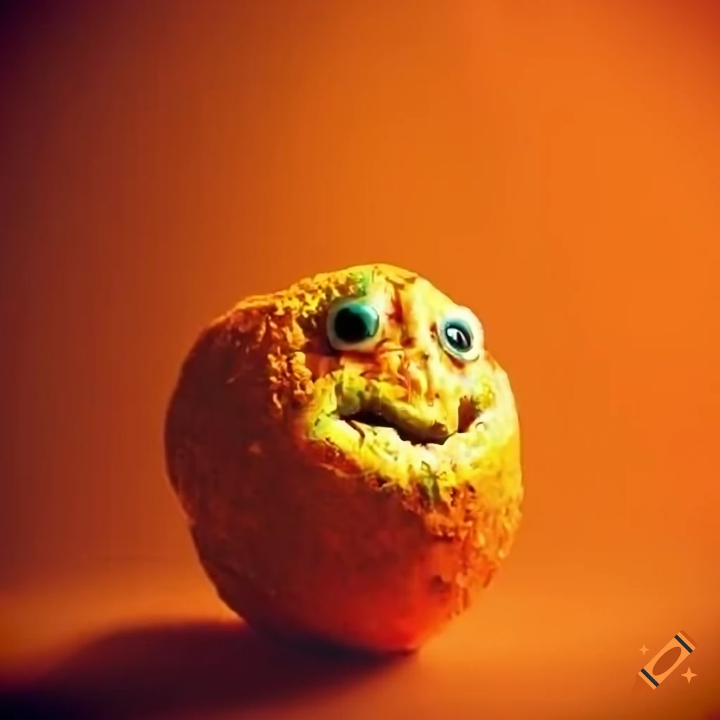 Close up image of an orange fruit on craiyon