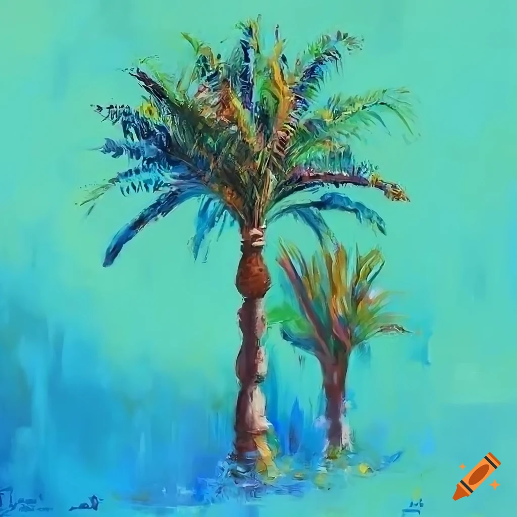 impressionist painting of Moroccan date palms