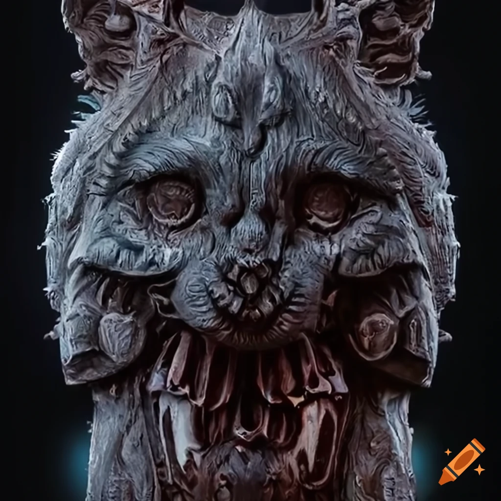 detailed carving of a moth in architectural style