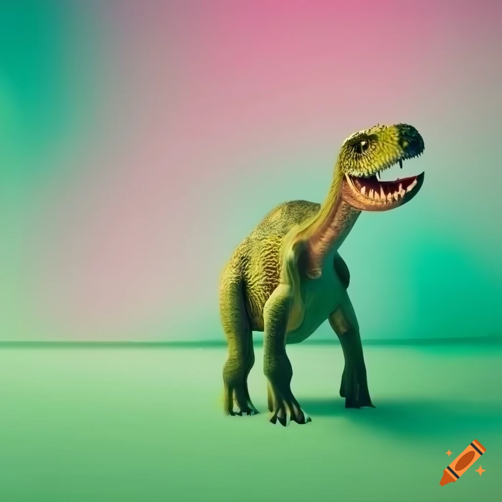 Vibrant google chrome dinosaur 3d model