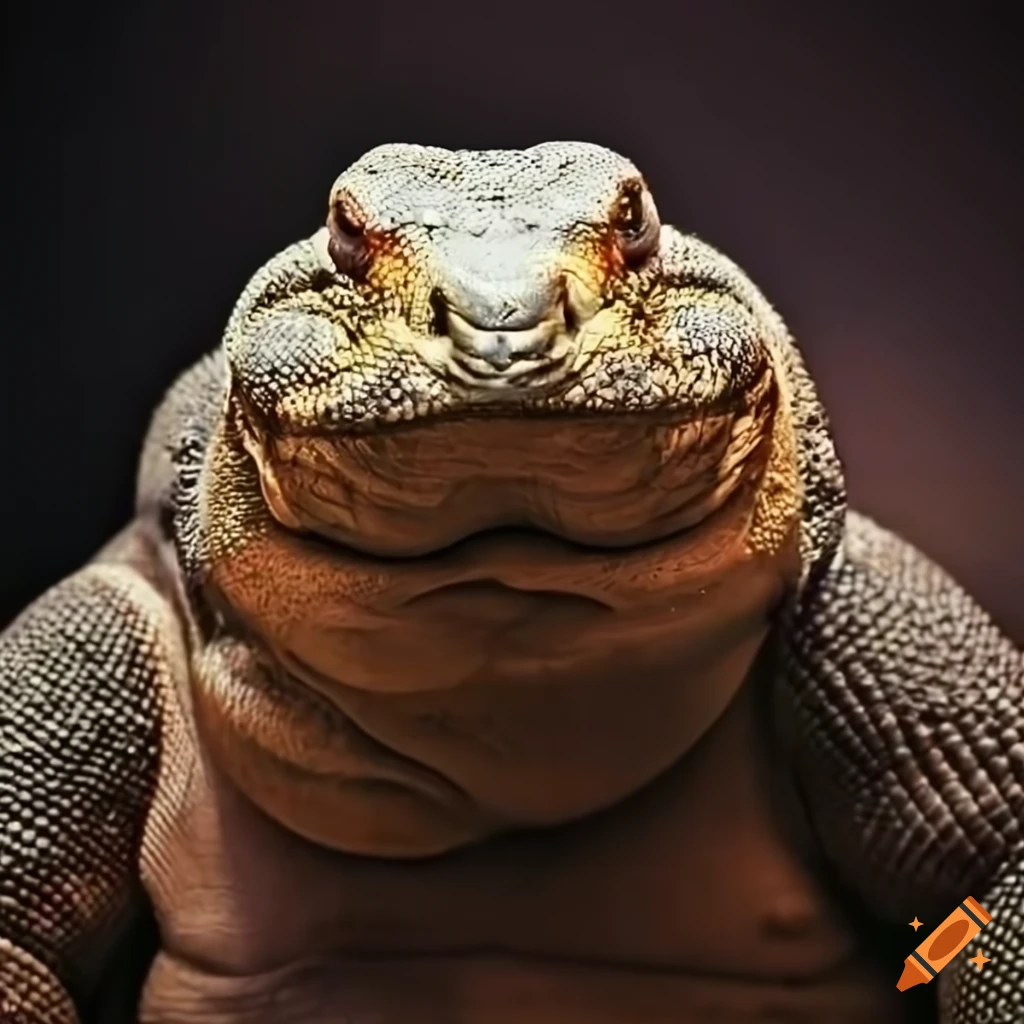 Large komodo dragon with thick scales on Craiyon