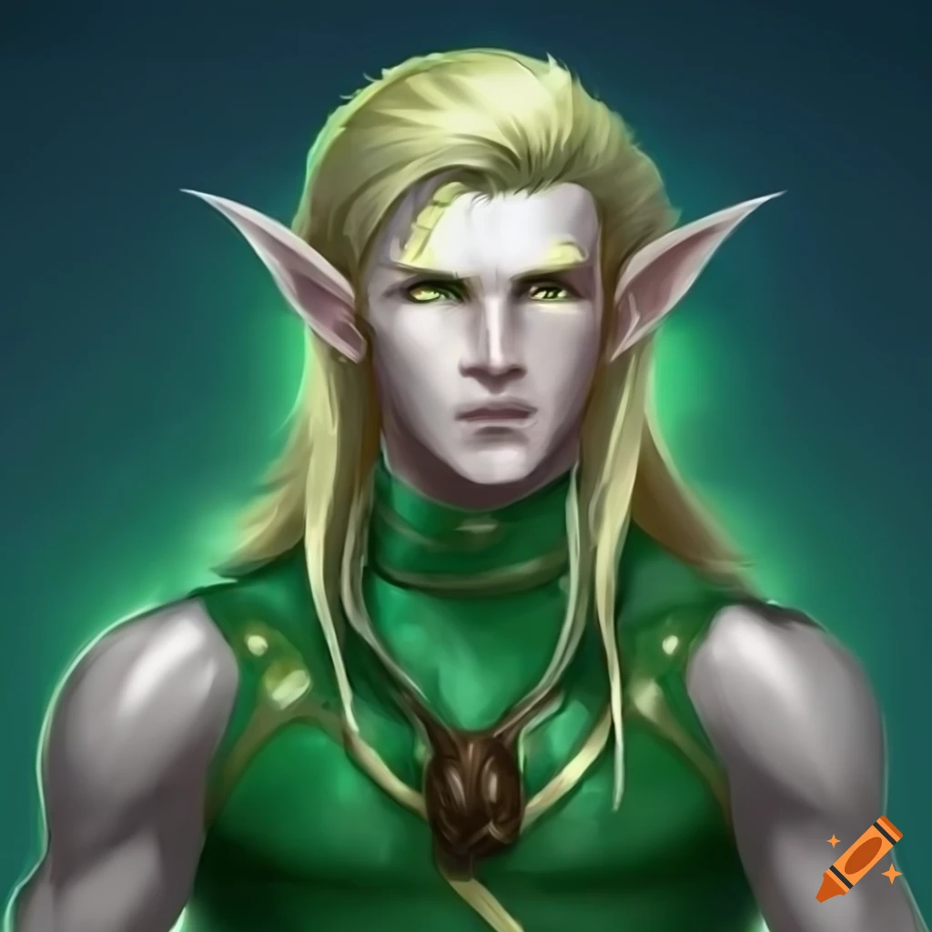 portrait-of-a-male-elf-with-long-blond-hair-and-green-eyes-on-craiyon
