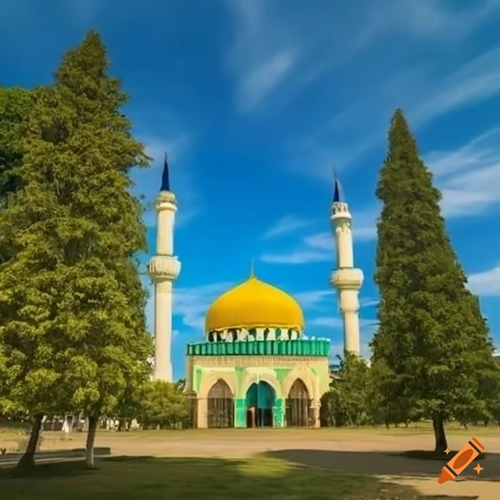 mosque in a serene setting