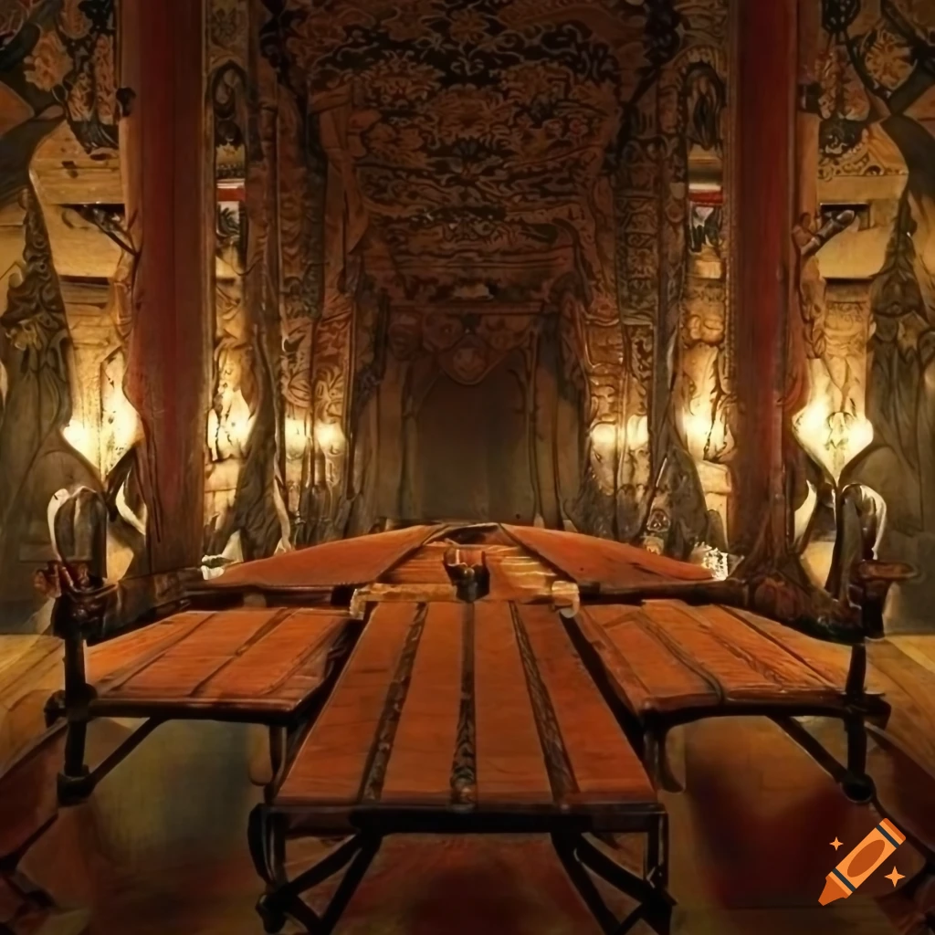 interior design of a military oriental tent