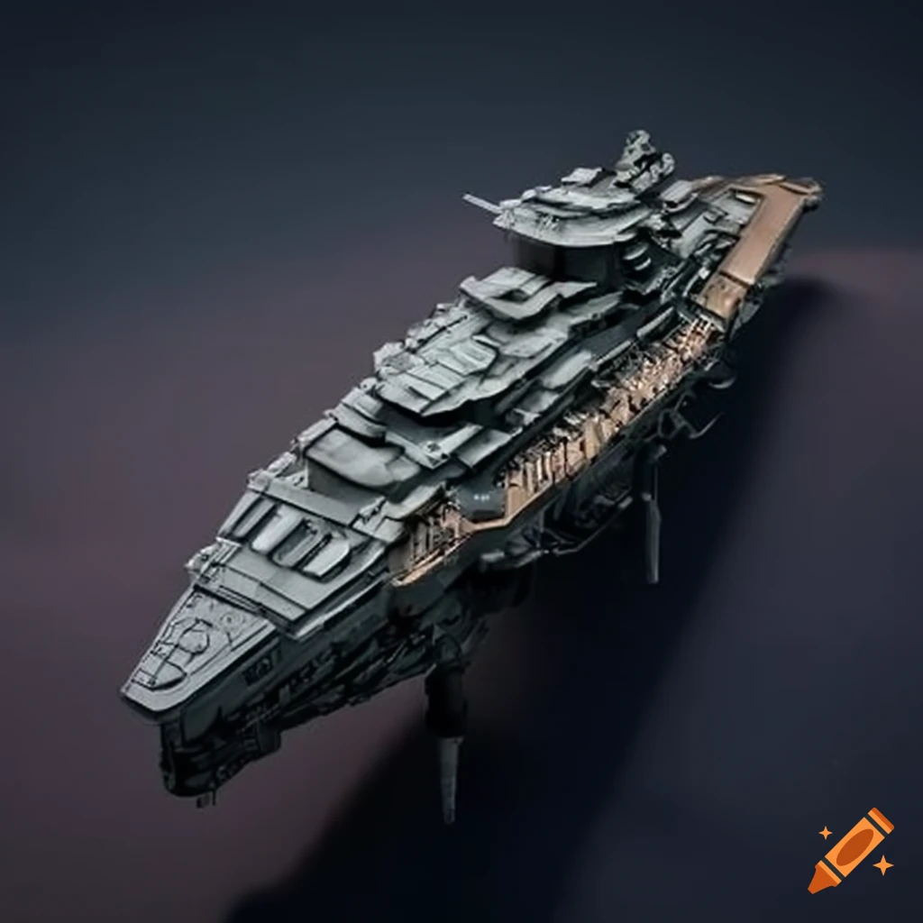 Sci-fi battleship with ancient rome inspiration