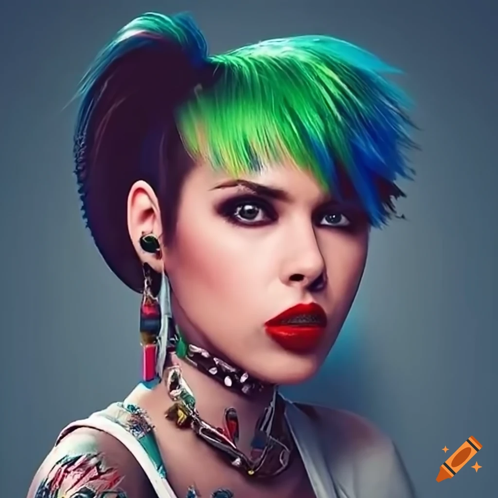 Image of a punk woman on Craiyon