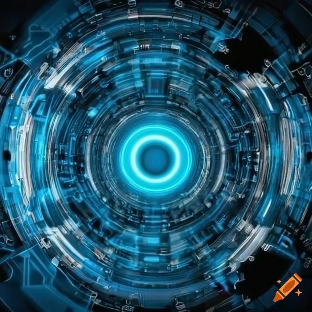 Rabbit hole in the forest with cascading binary code on Craiyon