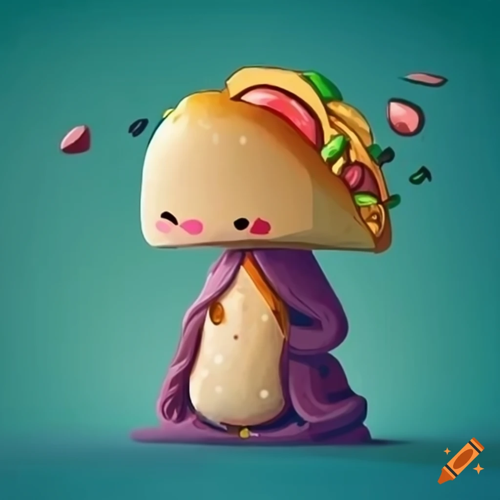 Illustration Of A Cute Taco Wizard