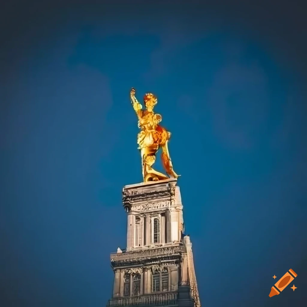 City skyline with the statue of happy prince on Craiyon
