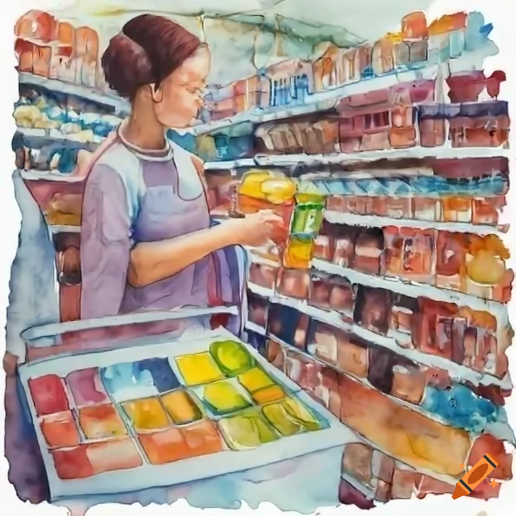 person shopping in a grocery store