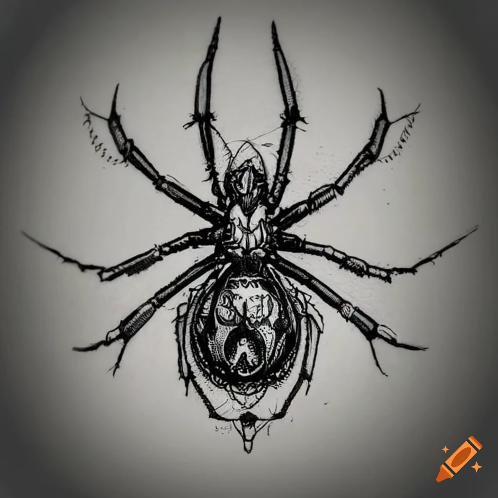 Black Widow Spider tattoo design - TattooVox Professional Tattoo Designs  Online