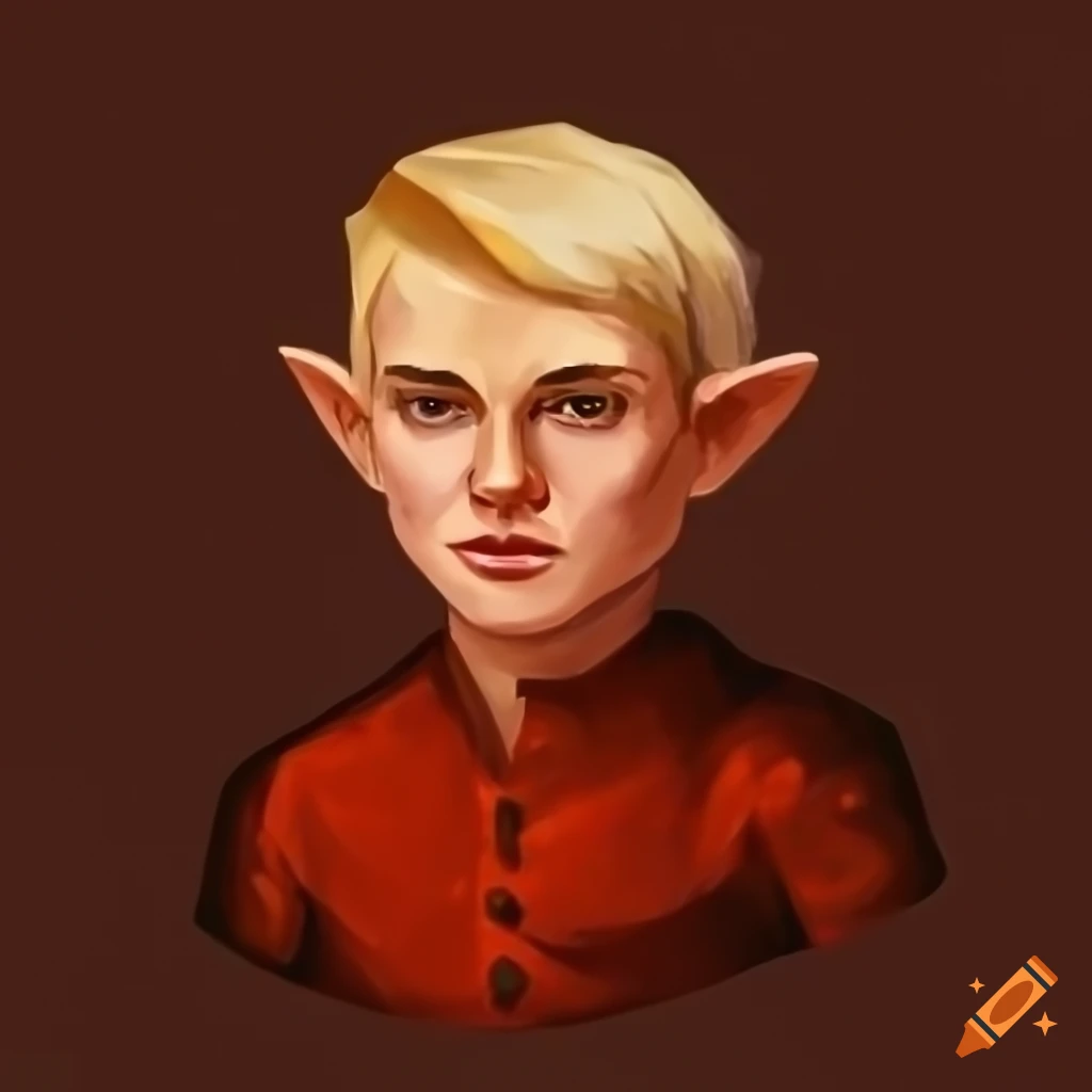 Portrait of a male halfling character in red shirt and gold trousers on ...