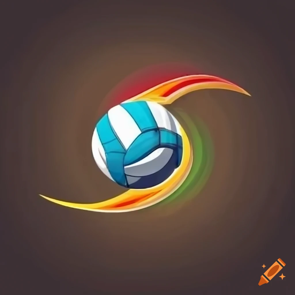 volleyball logo design with boomerang element