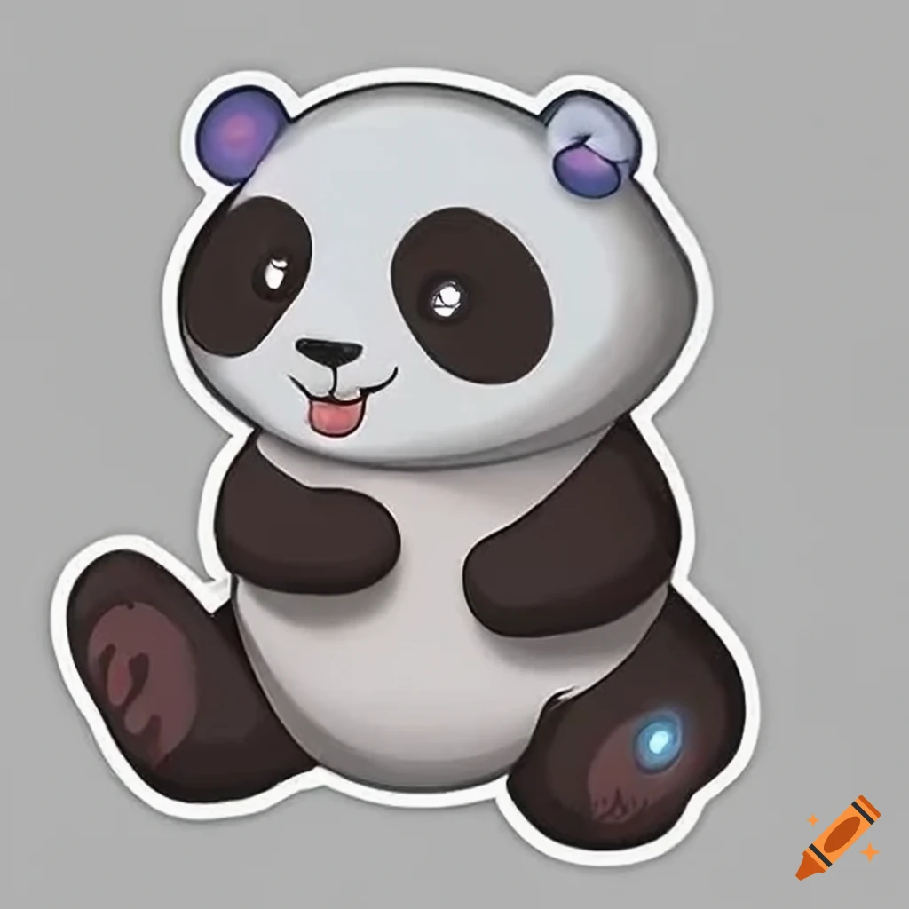 Set of cute panda stickers on Craiyon