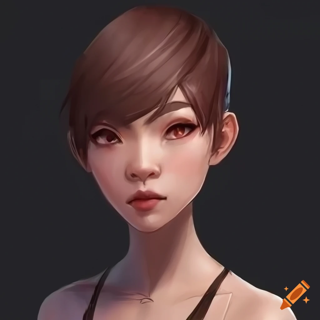 Asian character design with stylish short hair