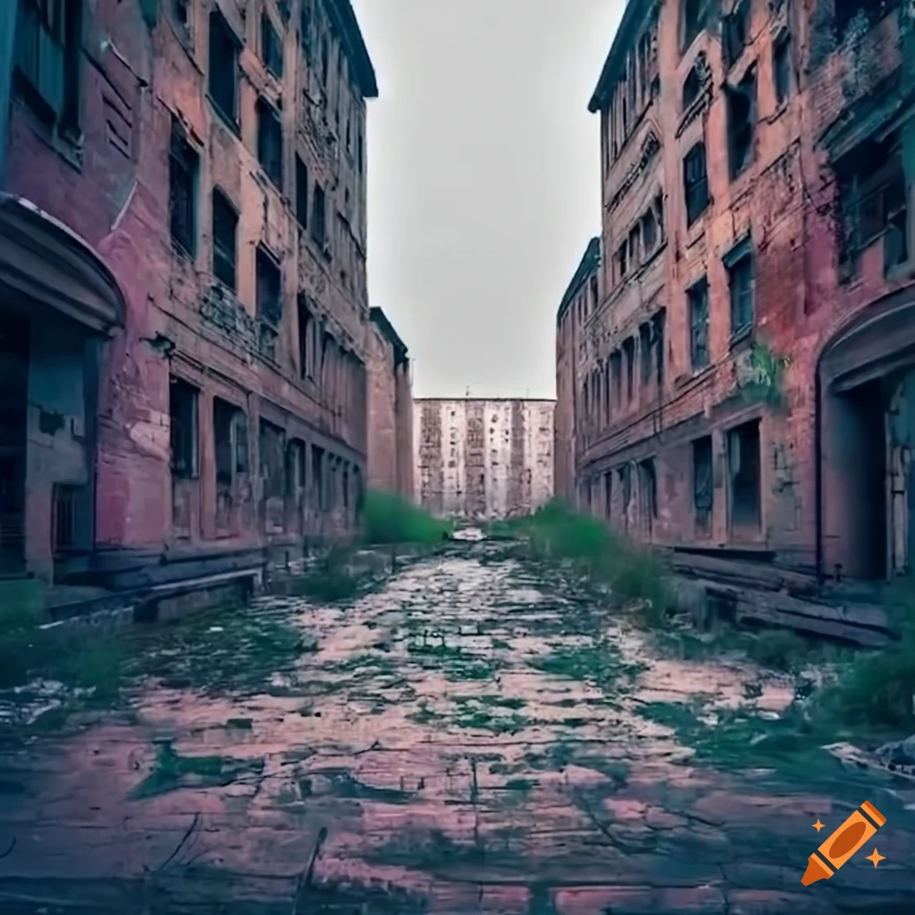 street view of an abandoned city