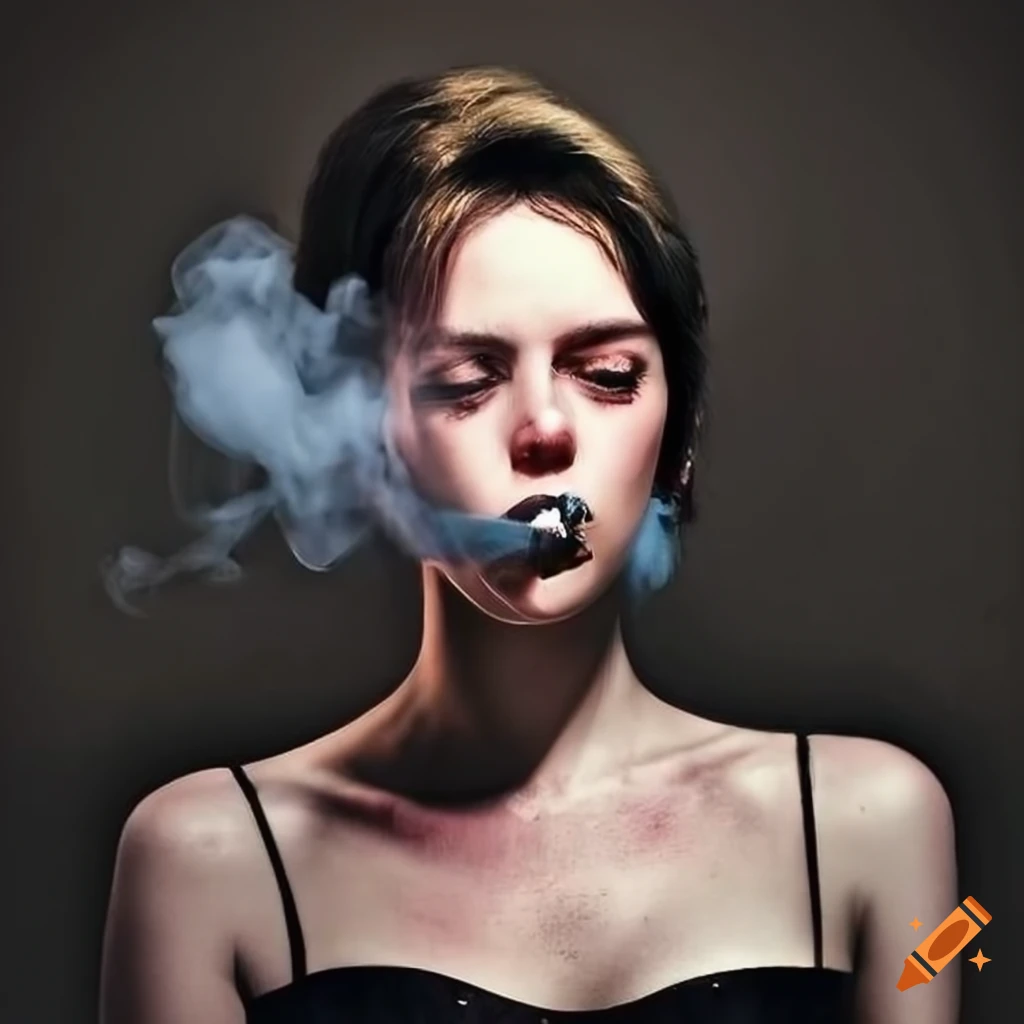 Portrait of a woman smoking