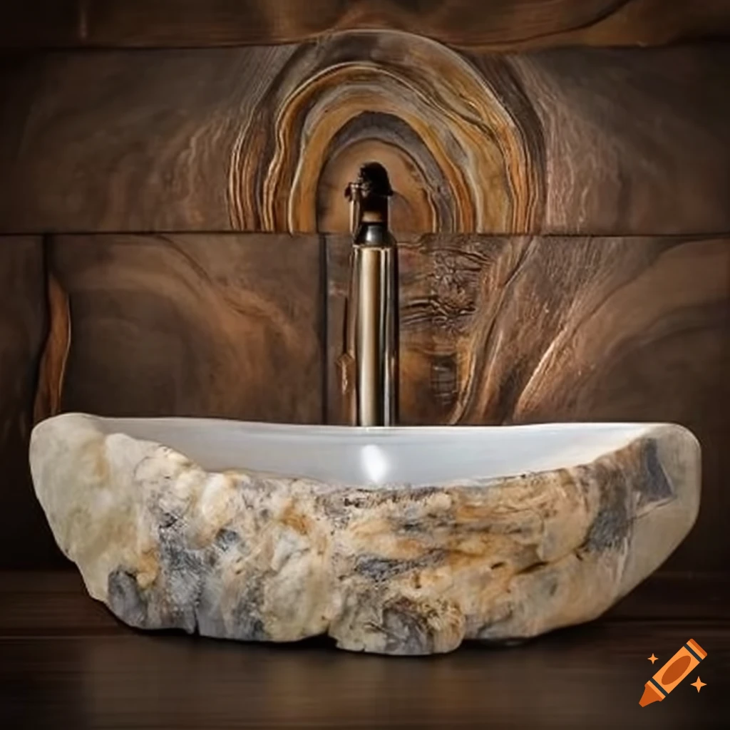 Handmade river stone sink for bathroom or kitchen on Craiyon