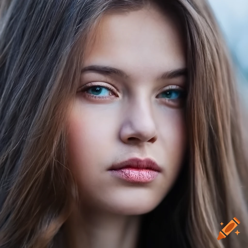 Close-up portrait of a beautiful russian girl