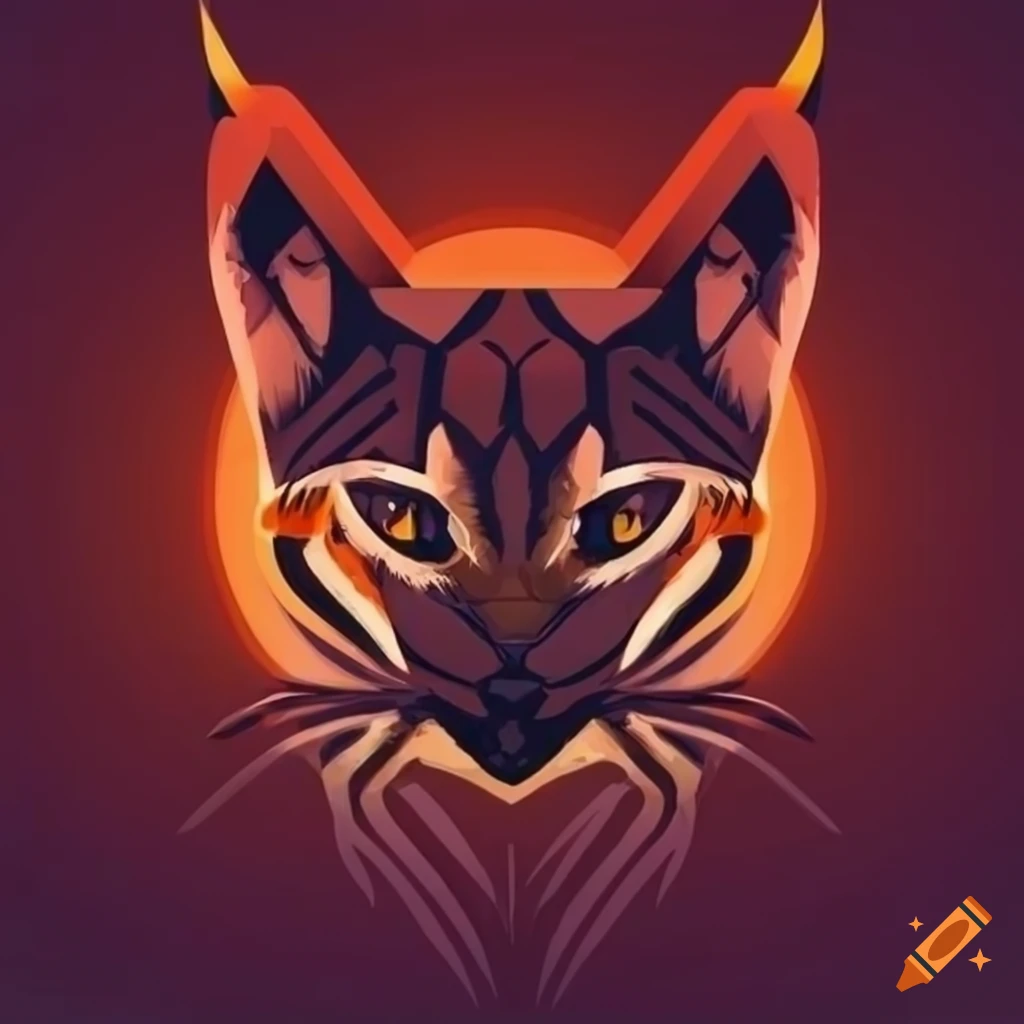 sleek and modern lynx logo with abstract style