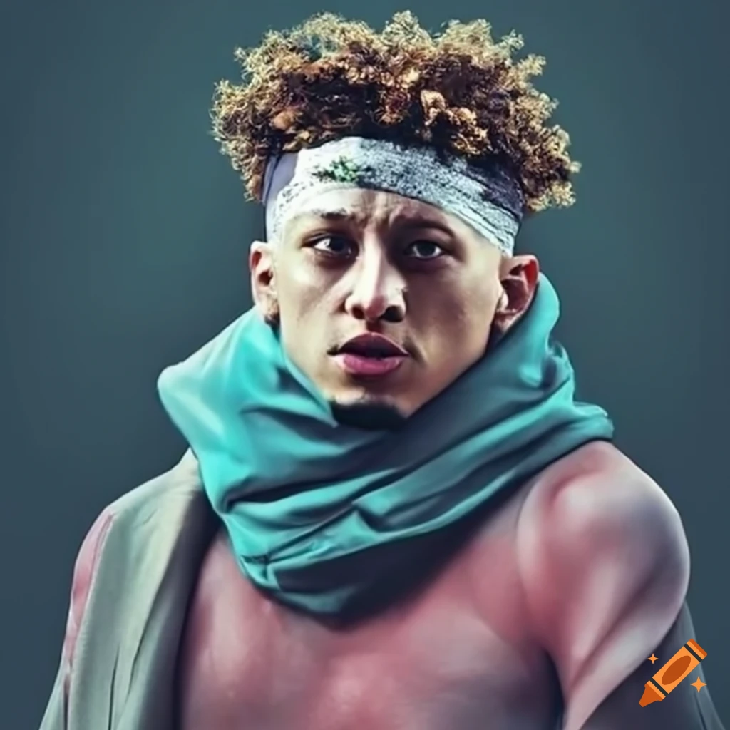 Patrick Mahomes as a homeless person on Craiyon