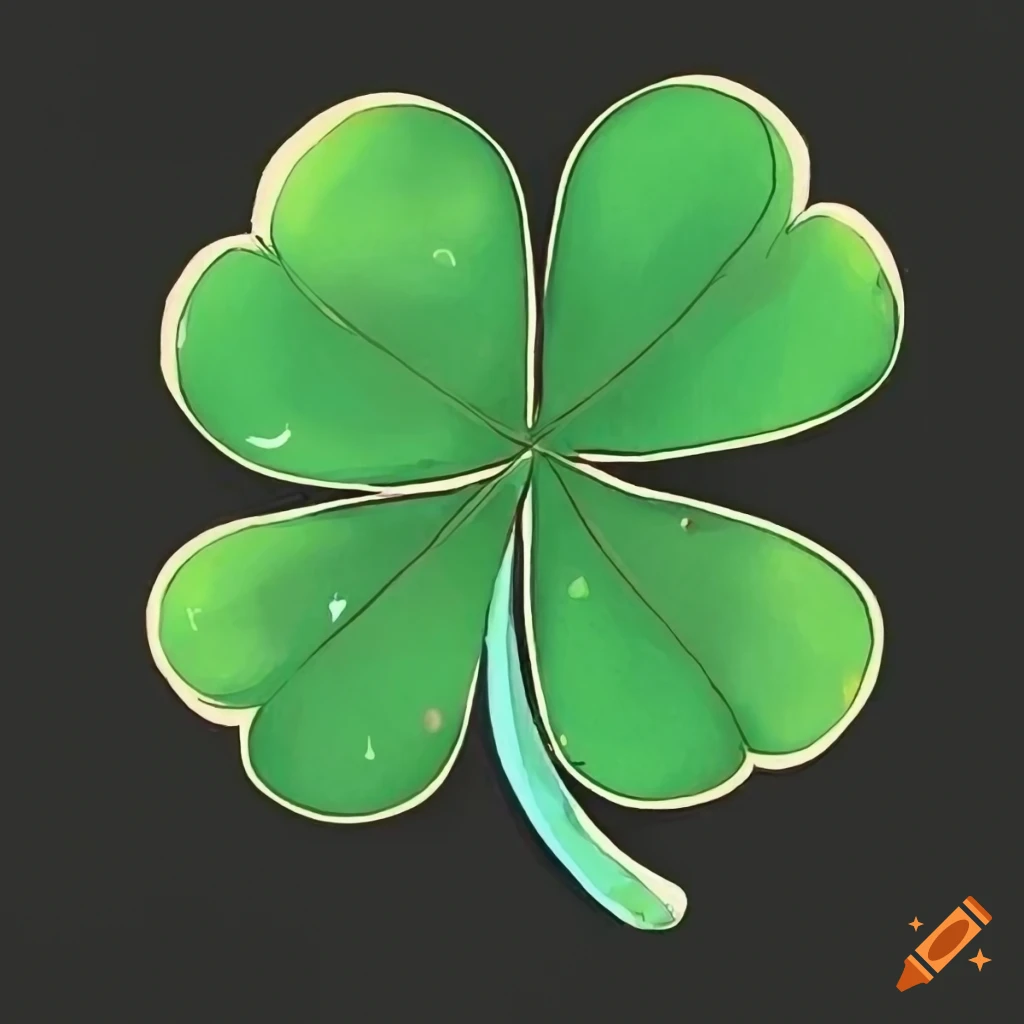 handdrawn four leaf clover