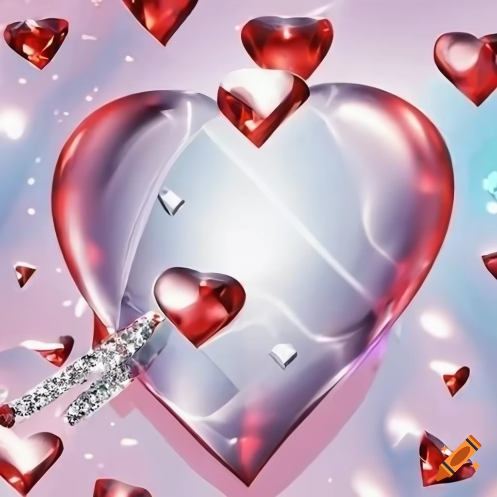 Shiny D Diamond Heart Wallpaper On Craiyon