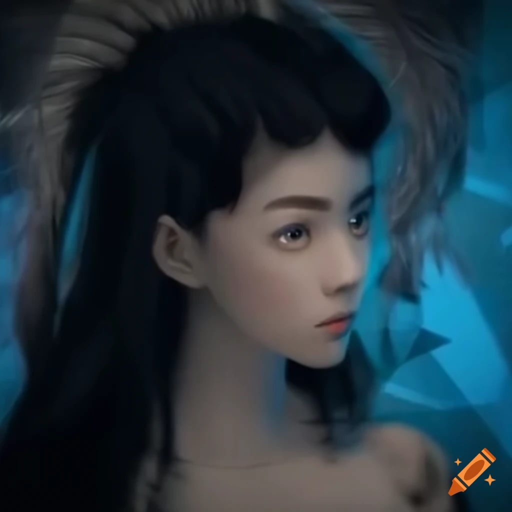 AI virtual idol expressing trauma and confusion