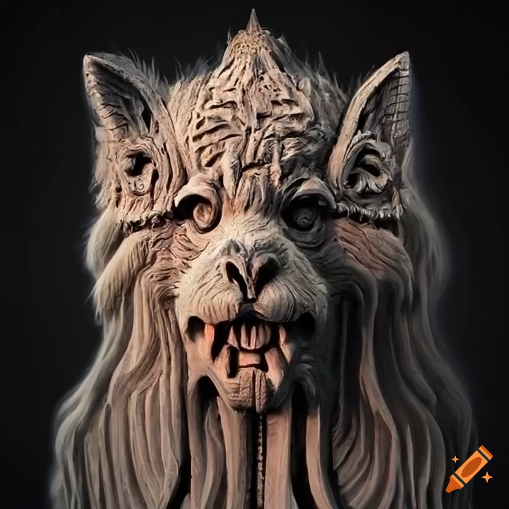 detailed carving of a moth in architectural style