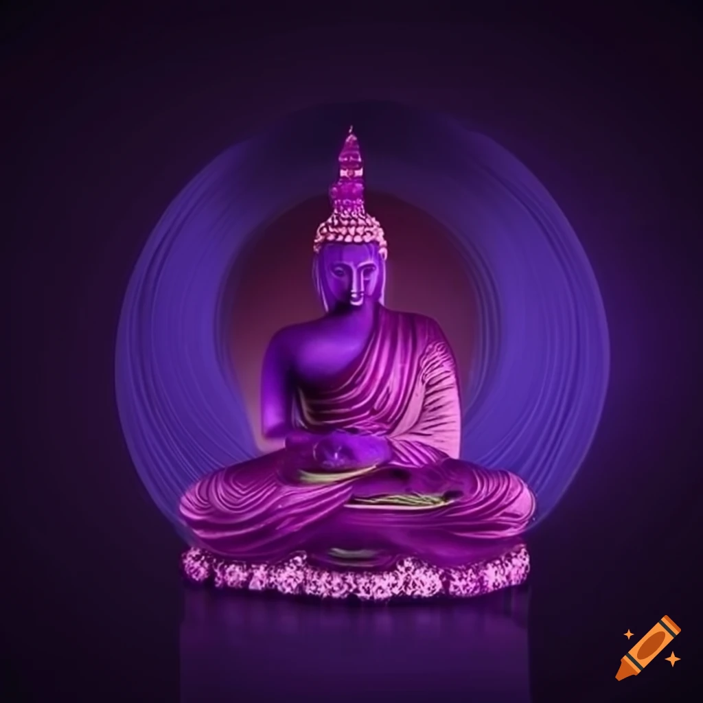 Purple buddhist statue
