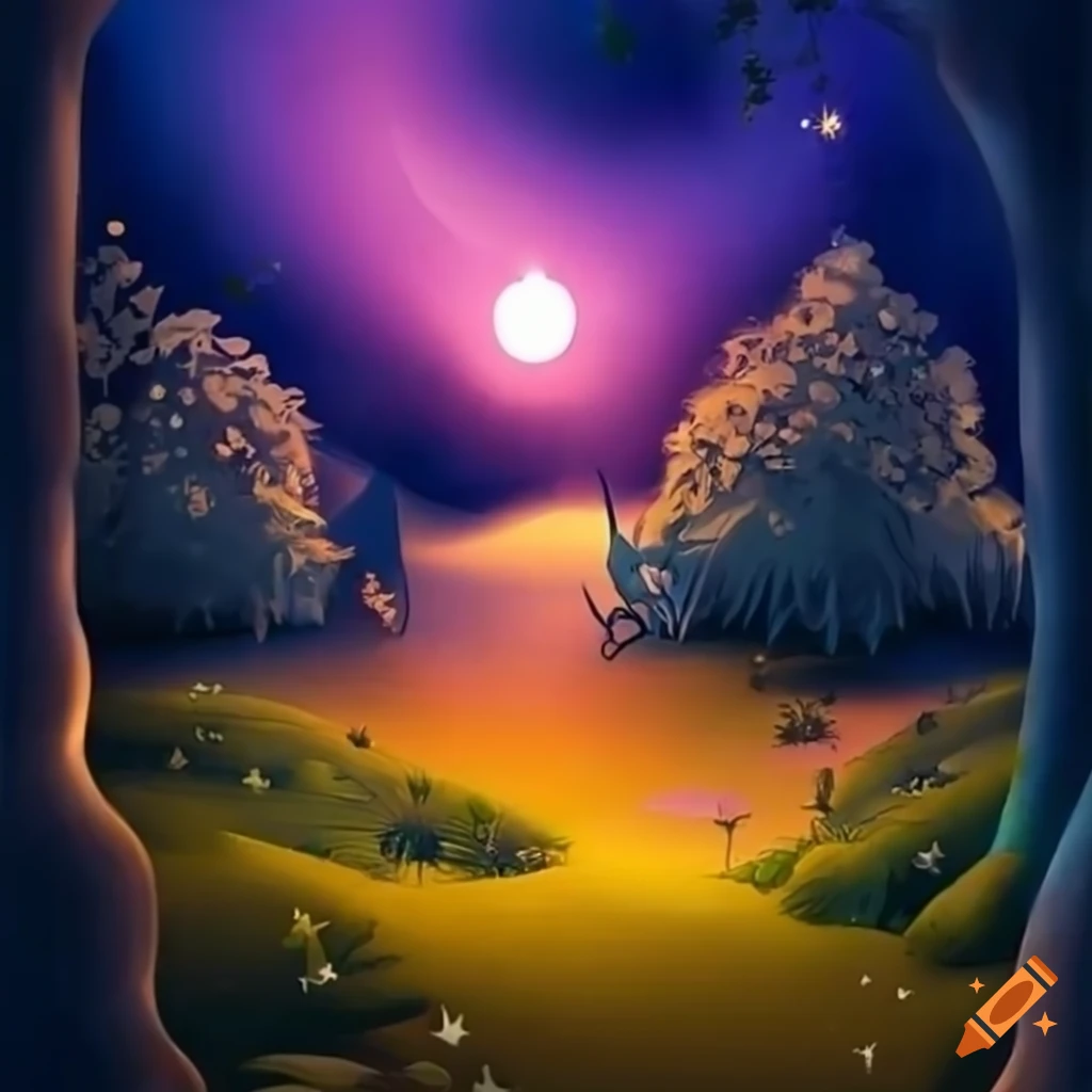 Charming Nighttime Background For Children s Storybook On Craiyon