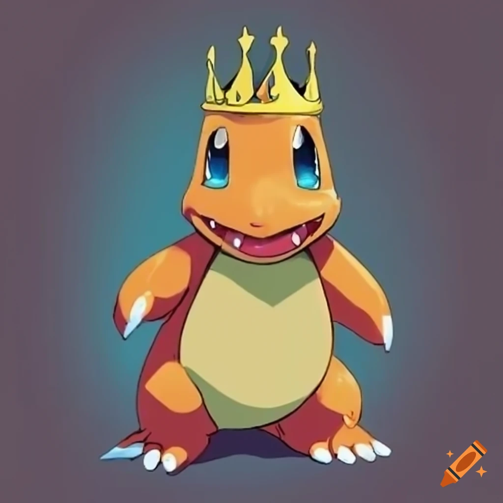 art of Charmander depicted as a king