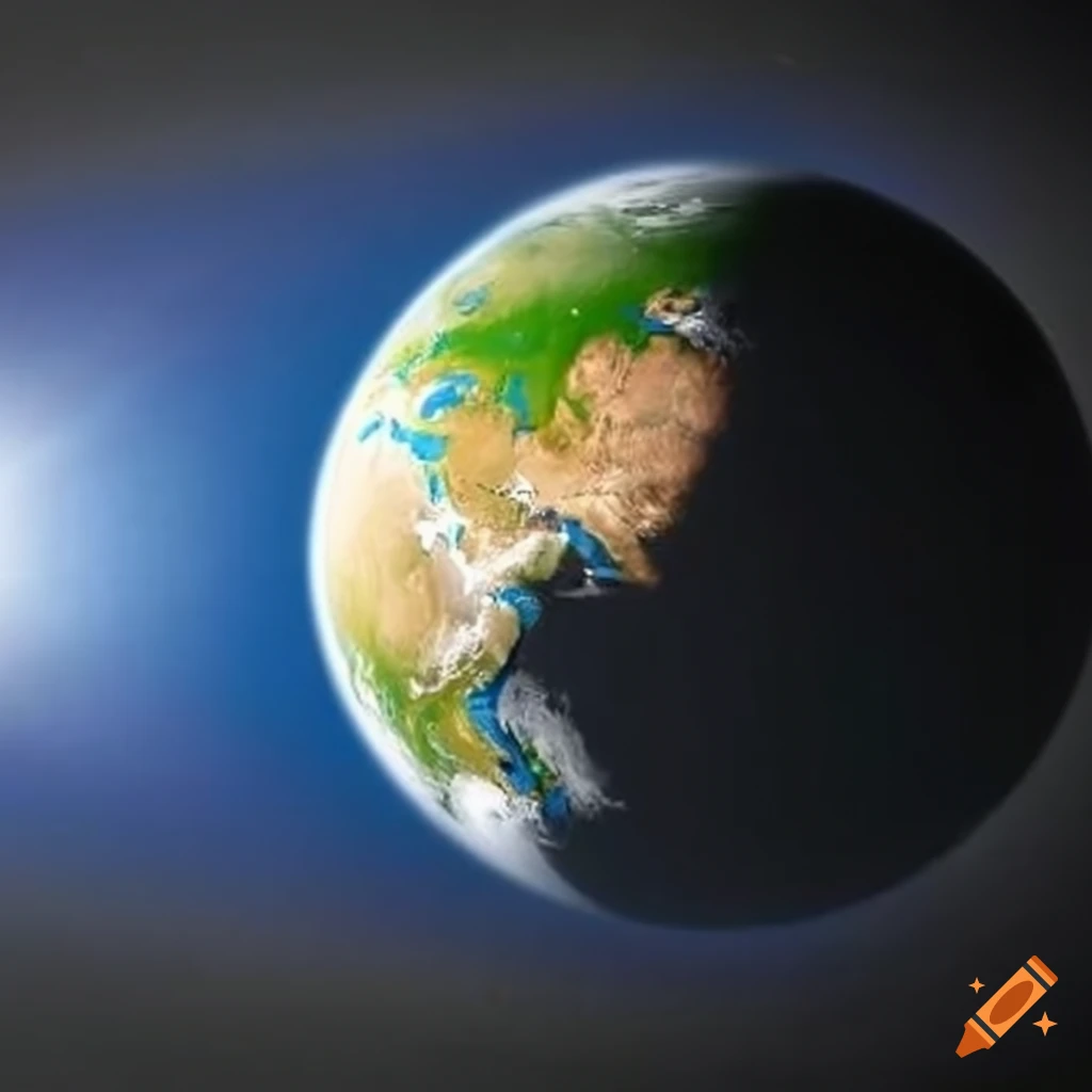 Shadowed Earth Shadowed planet earth on Craiyon