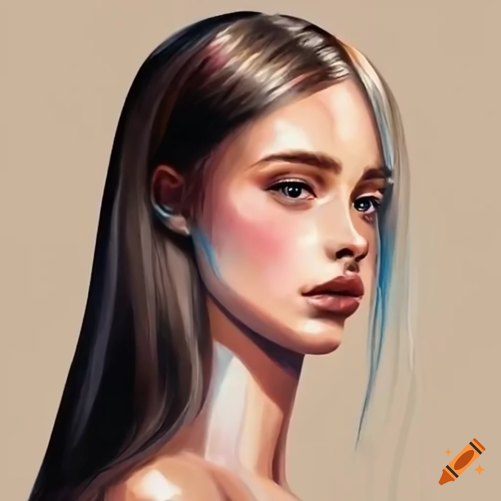 Girl With Straight Hair Dress And Diamond Necklace On Craiyon