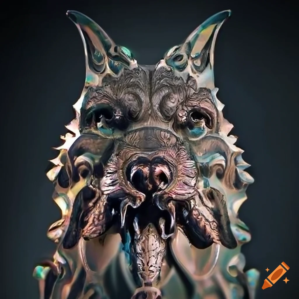 stunning prismatic glass art with moth werewolf motif