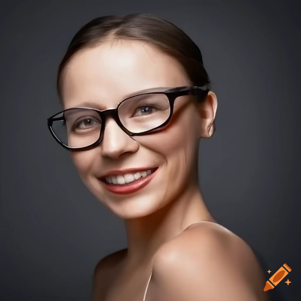 Smiling Midage Woman With Short Hair And Black Glasses On Craiyon