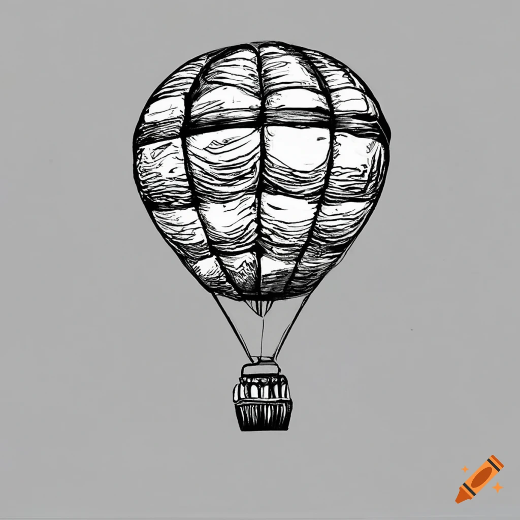 Hot Air Balloon Drawing Tutorial - How to draw Hot Air Balloon step by step