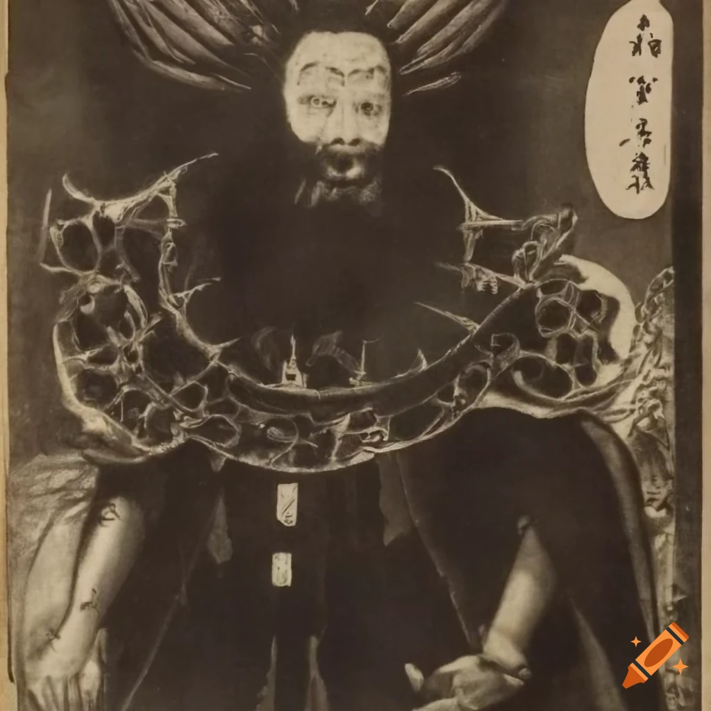 photograph of a fearsome baron deity artwork by Kawanabe Kyosai