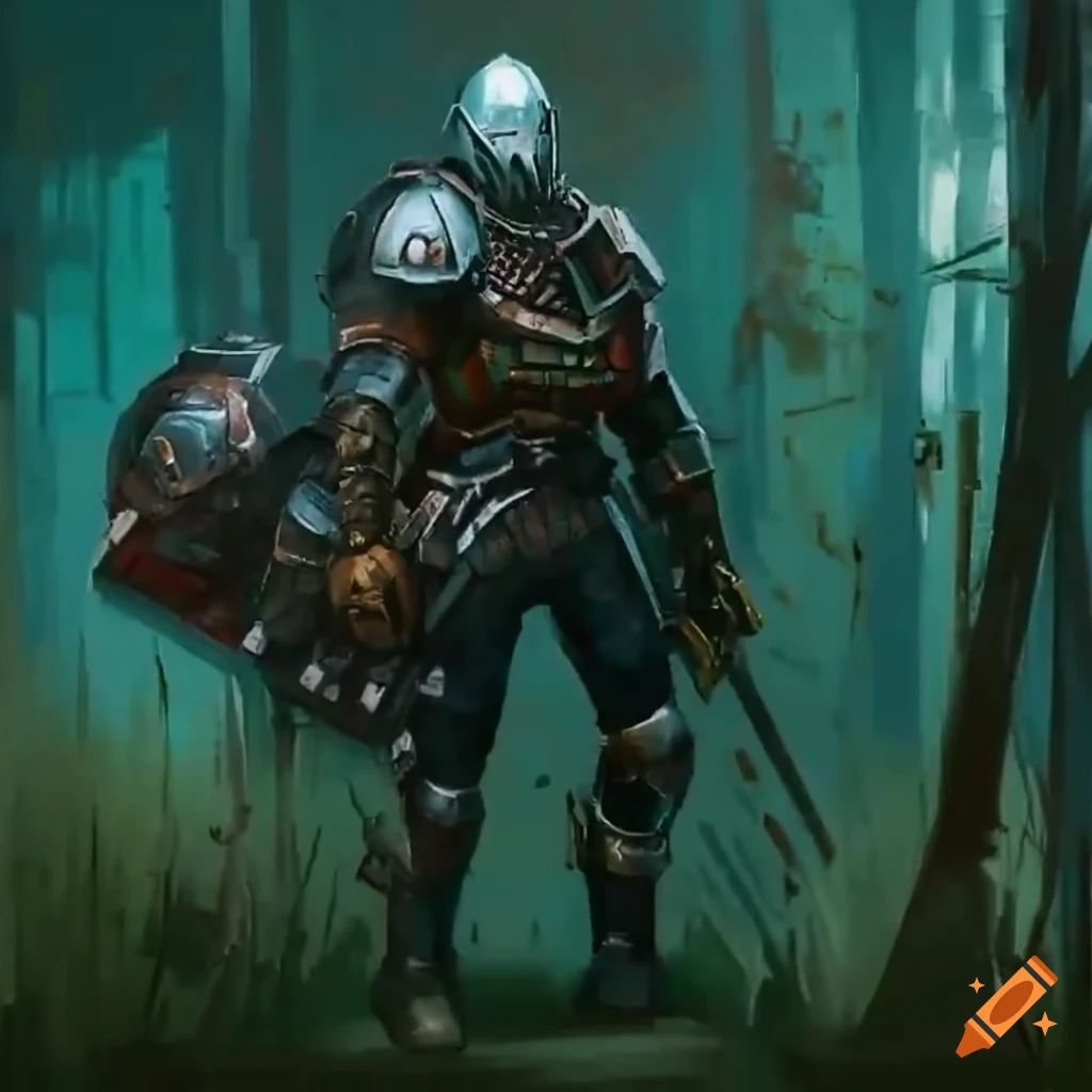 Adam Smasher from Cyberpunk 2077 in forest