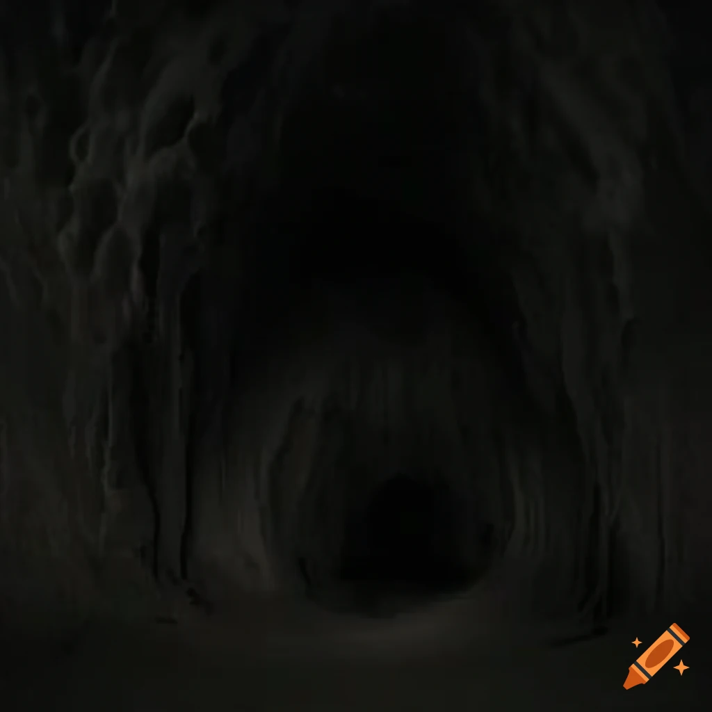 silhouette in a dark cavern
