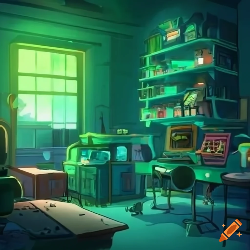 ArtStation - Green Gamer Room