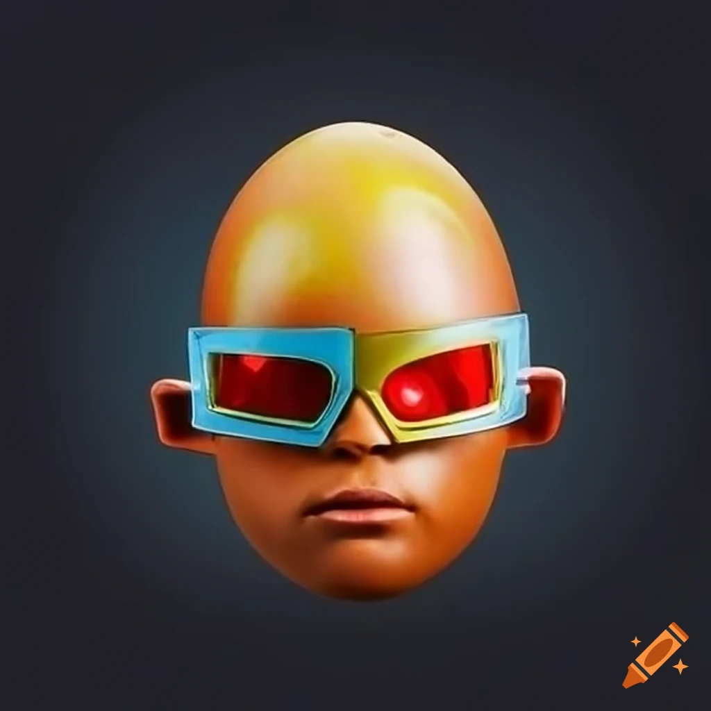 egg with space-themed glasses